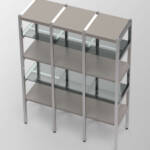 Contemporary aluminum structure with diagonal intersecting bars
