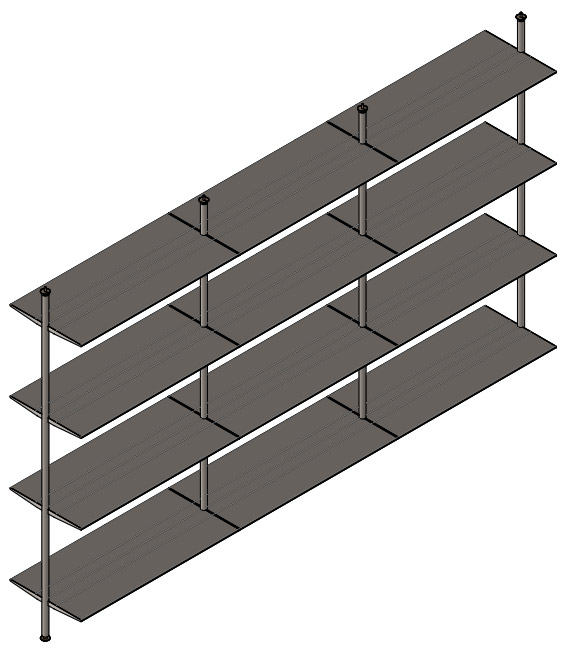 4-Tier freestanding aluminum shelving unit