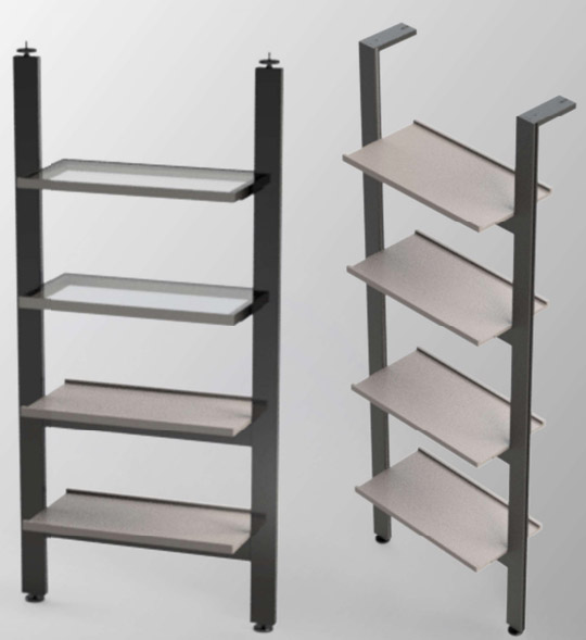 Wall-Mouted aluminum shelving unit