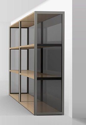 Modern aluminum grid structure with intersecting bars