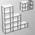 Elegant aluminum structure with angled bars