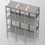 Contemporary aluminum structure with diagonal intersecting bars